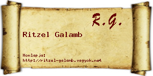 Ritzel Galamb névjegykártya